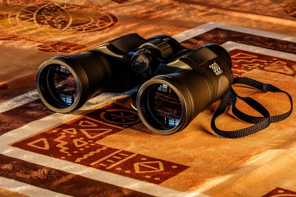 binoculars, lenses, vision